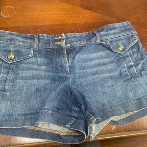 New York & Company Dark Blue Denim Shorts